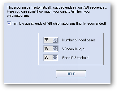 automatically trim low quality ends in your chromatograms