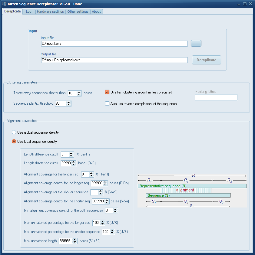 How to dereplicate sequences in Fasta file? Dereplication of a FASTA file via clustering