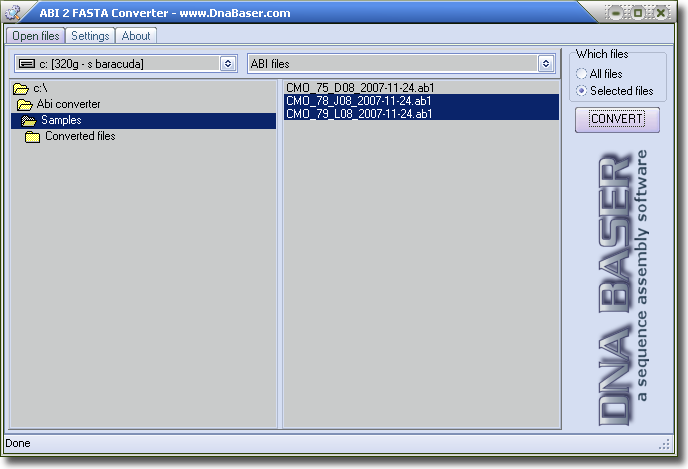 Batch convert multiple ABI files to FASTA files