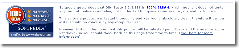 DNA Baser is clean and free of viruses