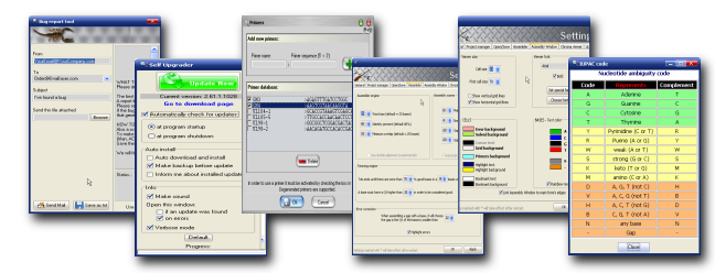 DNA sequence assembly, mutation detection, sequence editing